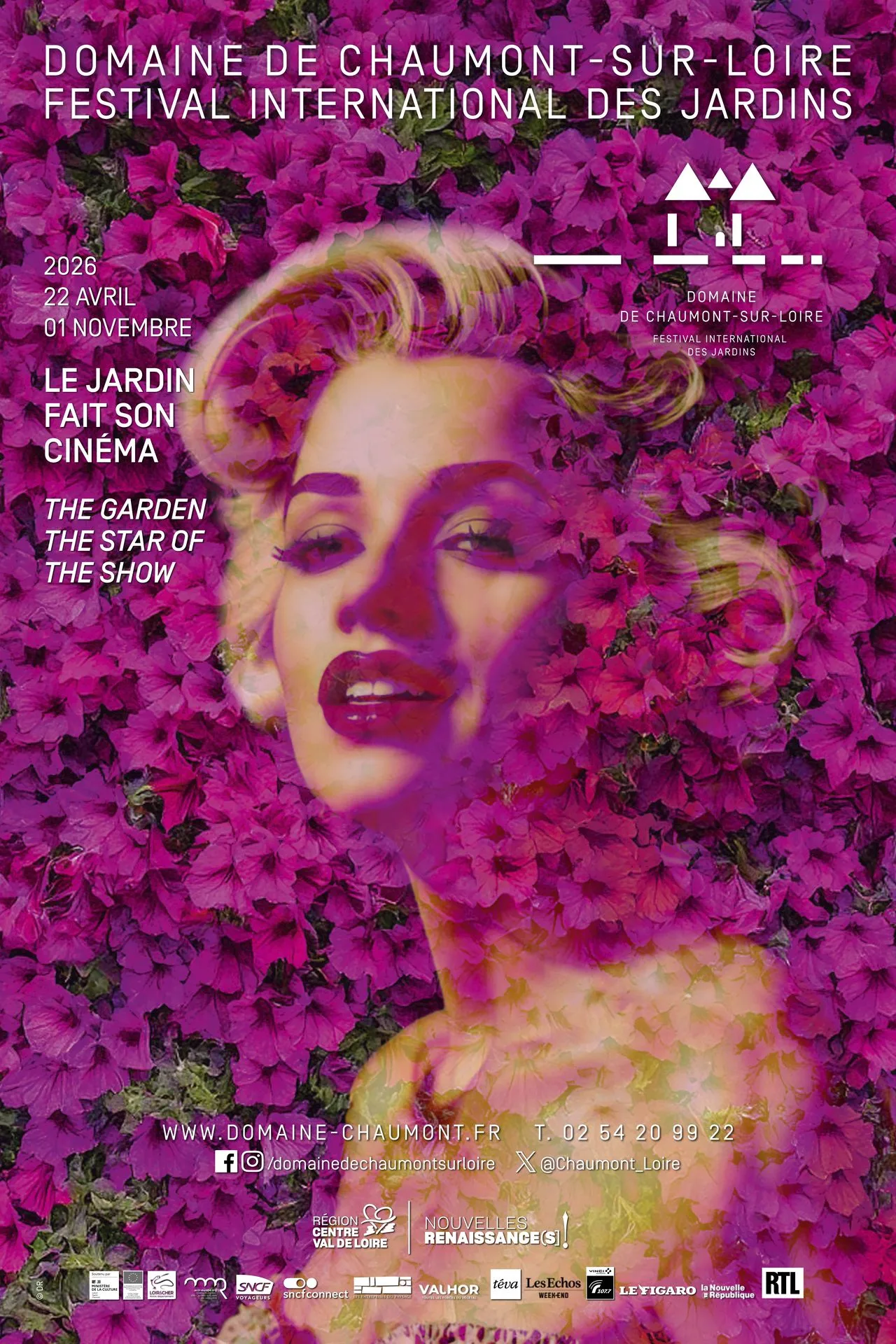 Affiche du Festival International des Jardins 2026 : Le jardin fait son cinéma